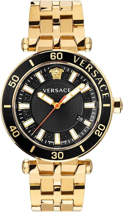 Versace Greca Sport Gold Black Dial Men's Watch - VEZ300721