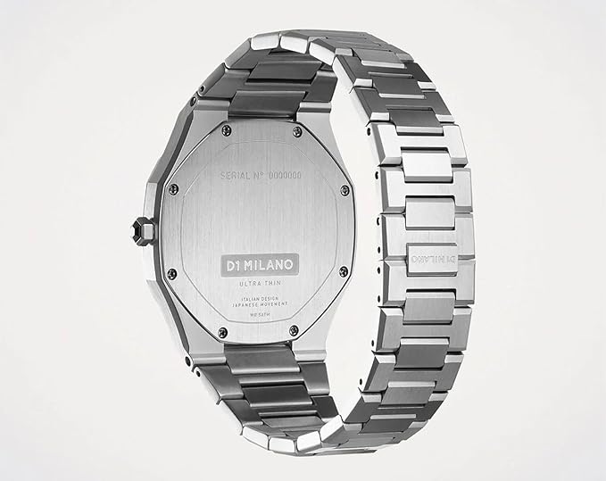 D1 Milano Ultra Thin Blue Brushed Dial Silver Steel Bracelet UTBJ09