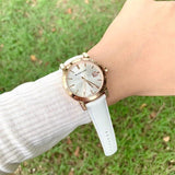 Burberry Women's Large Check White Leather Strap  Women's Watch BU9108 - Watches of New Zealand #3