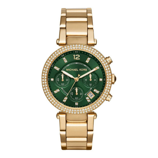 Michael Kors Parker Chronograph Green Dial Gold Ladies Watch  MK6263 - Watches of New Zealand