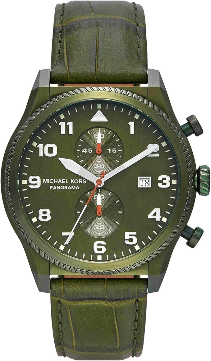 Michael Kors Panorama, Stainless Steel Watch for Men with Steel or Leather Band Men's Watch- MK9199
