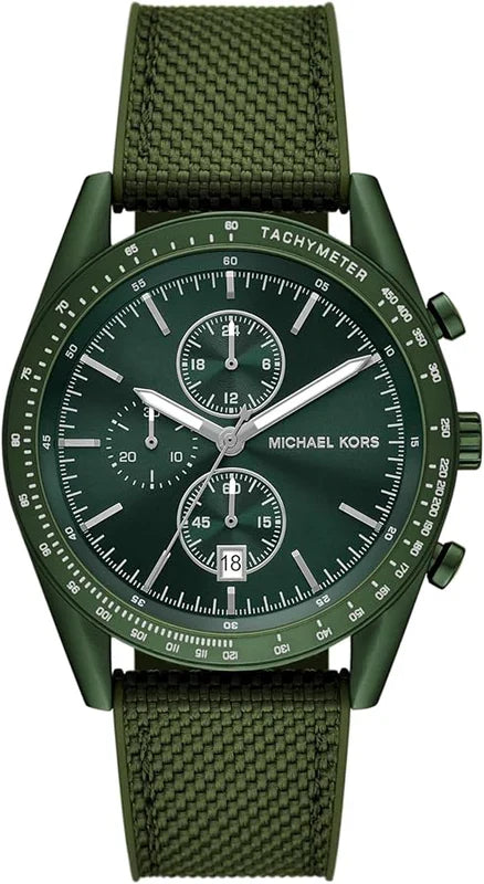 Michael Kors Accelerator Chronograph Green Dial Green Nylon Strap Men's Watch MK9144