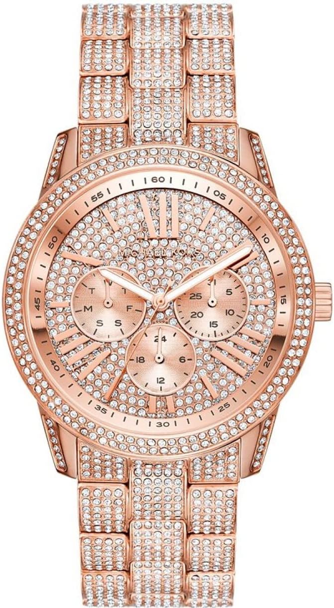 Michael Kors Bradshaw Quartz Crystal Rose Gold Dial Ladies Watch MK6933