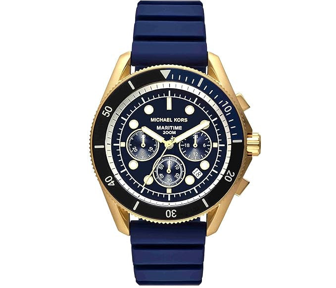 Michael Kors Maritime Blue Dial Chronograph Silicone Strap Men's Watch MK9205