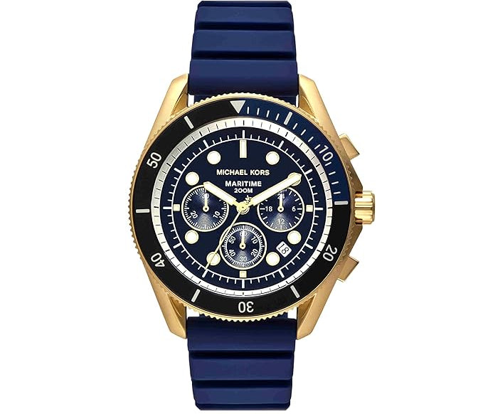 Michael Kors Maritime Blue Dial Chronograph Silicone Strap Men's Watch MK9205