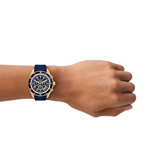 Michael Kors Maritime Blue Dial Chronograph Silicone Strap Men's Watch MK9205