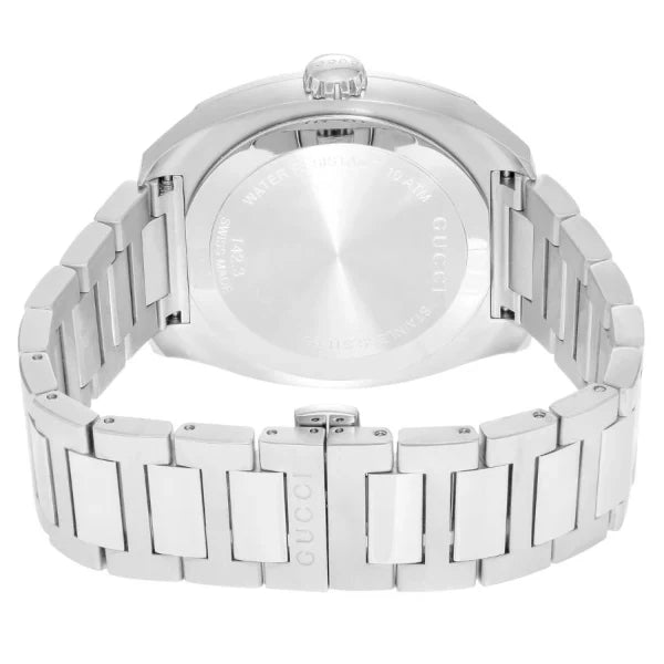 Gucci GG2570 YA142315 Watch Silver Stainless Steel Brown Dial Quartz Date Analog