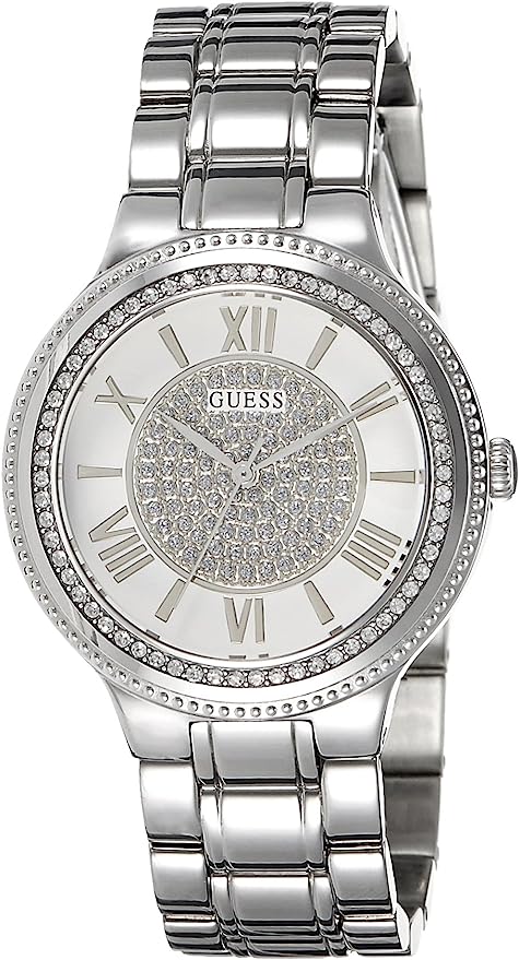 Guess Women's Silver Stainless Steel and Silver Dail Women's Watch  W0637L1 - Watches of New Zealand