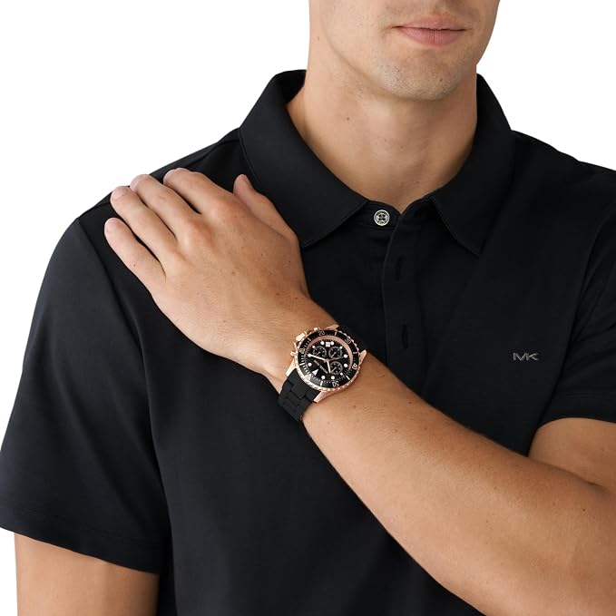 Michael Kors 45 mm Everest Black Dial Ceramic Chronograph Mens Watch - MK9055