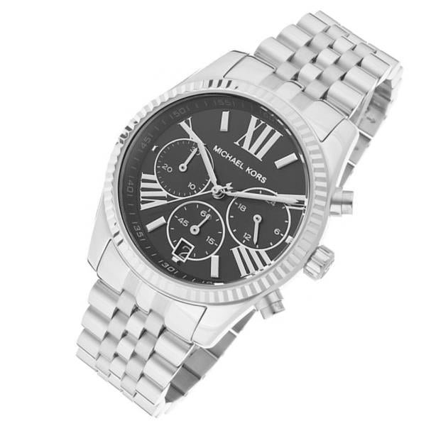 Michael Kors Chronograph Black Dial Silver Unisex Watch MK5708 - Watches of New Zealand #2