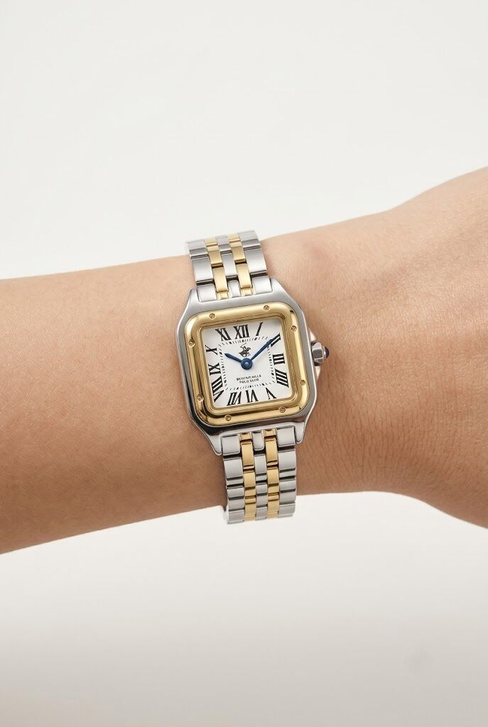 Beverly Hills Polo Club Roman Numeral Two-Tone Square Watch BP3600C.231