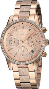 Michael Kors Ritz Chronograph Rose Gold Tone Women's Watch  MK6598 - Watches of New Zealand