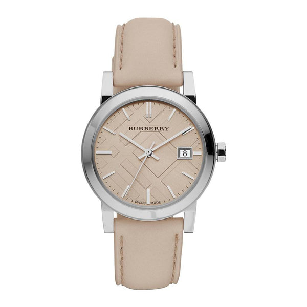 Burberry Women's Large Check Tan Leather Strap Women's Watch  BU9107 - Watches of New Zealand
