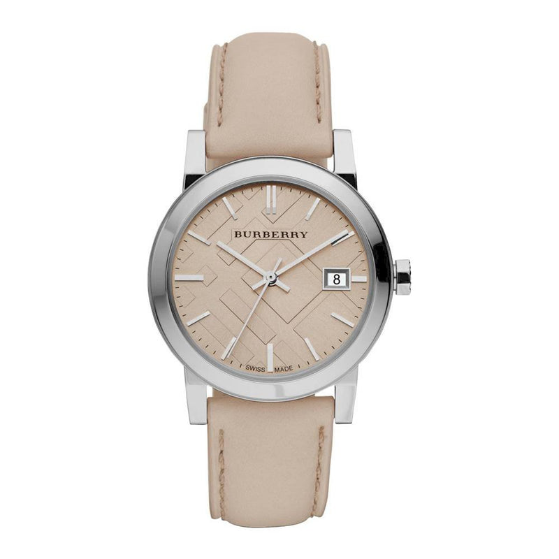 Burberry Women's Large Check Tan Leather Strap Women's Watch  BU9107 - Watches of New Zealand