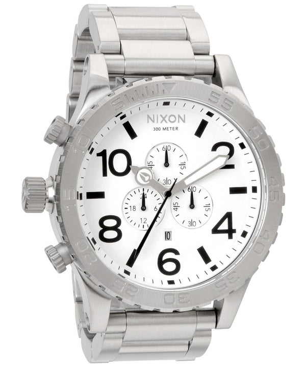 Nixon 51-30 Chronograph White Dial Stainless Steel Men's Watch  A083-100 - Watches of New Zealand