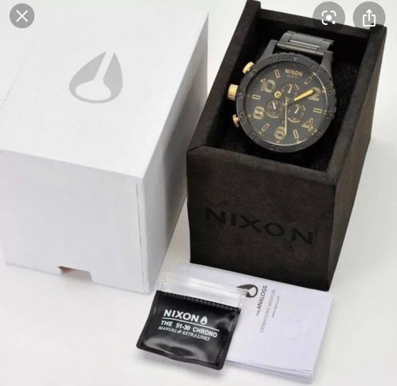 Nixon 51-30 Chronograph Matte Black & Gold Men's Watch A083-1041 - Watches of New Zealand #4