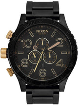 Nixon 51-30 Chronograph Matte Black & Gold Men's Watch  A083-1041 - Watches of New Zealand