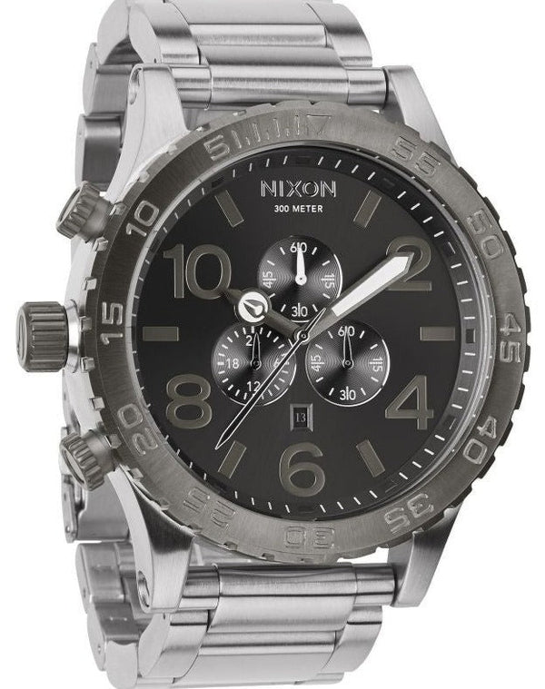 Nixon 51-30 Chrono Silver Gunmetal Men's Watch  A083-1762 - Watches of New Zealand