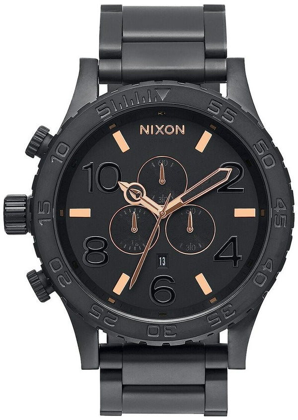 Nixon 51-30 Black Stainless Steel Chrono Men's Watch  A083-957 - Watches of New Zealand
