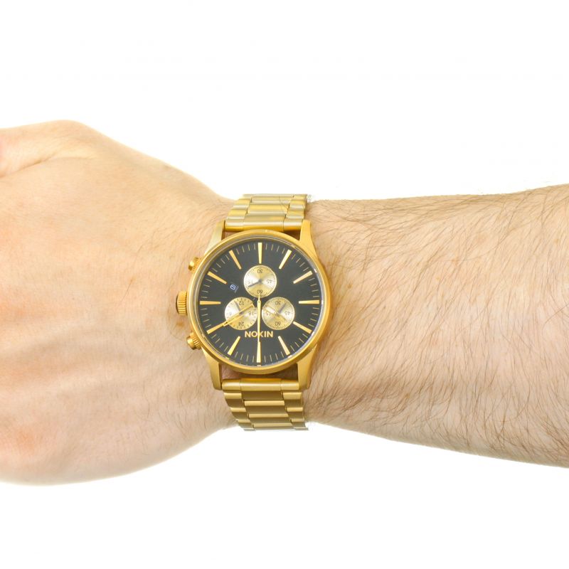 Nixon Sentry Chrono All Gold & Black Men's Watch Men's Watch A386-510 - Watches of New Zealand #4