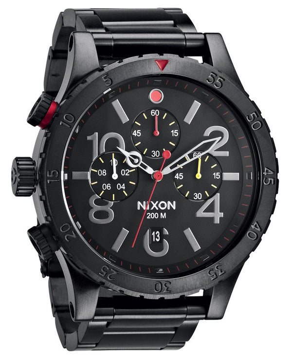 Nixon 48-20 Chrono Black Dial Black Ion-plated Men's Watch Men's Watch  A486-1320 - Watches of New Zealand