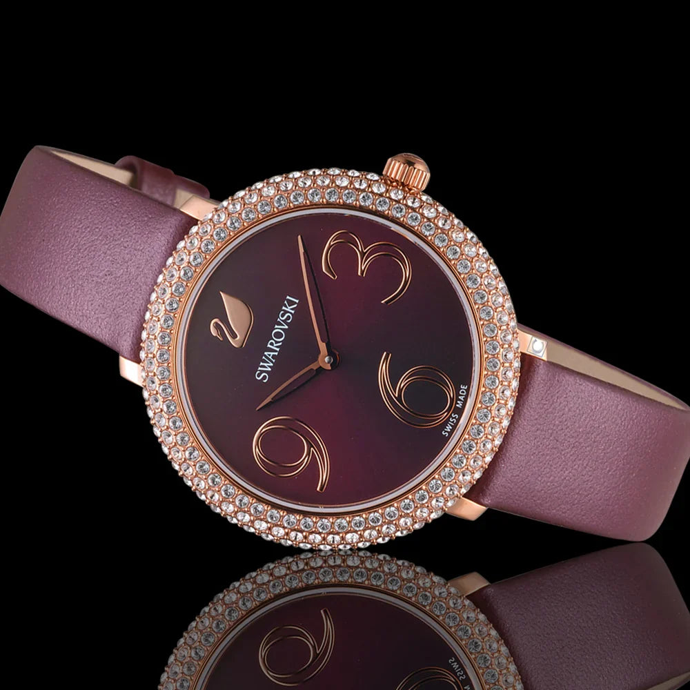 Swarovski Crystal Frost Leather Strap Women's Watch 5484064