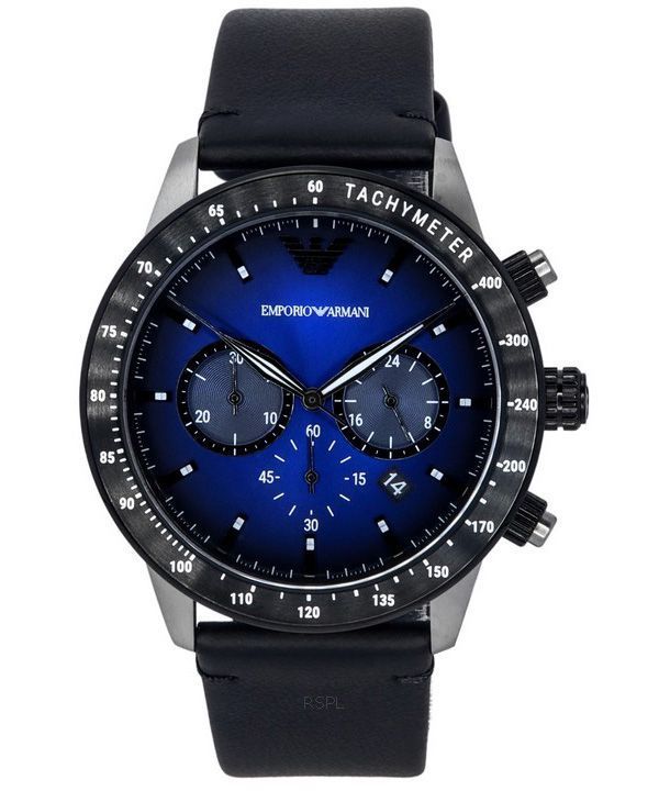 Emporio Armani Chronograph Black Leather Men's Watch  AR11522 - Watches of New Zealand