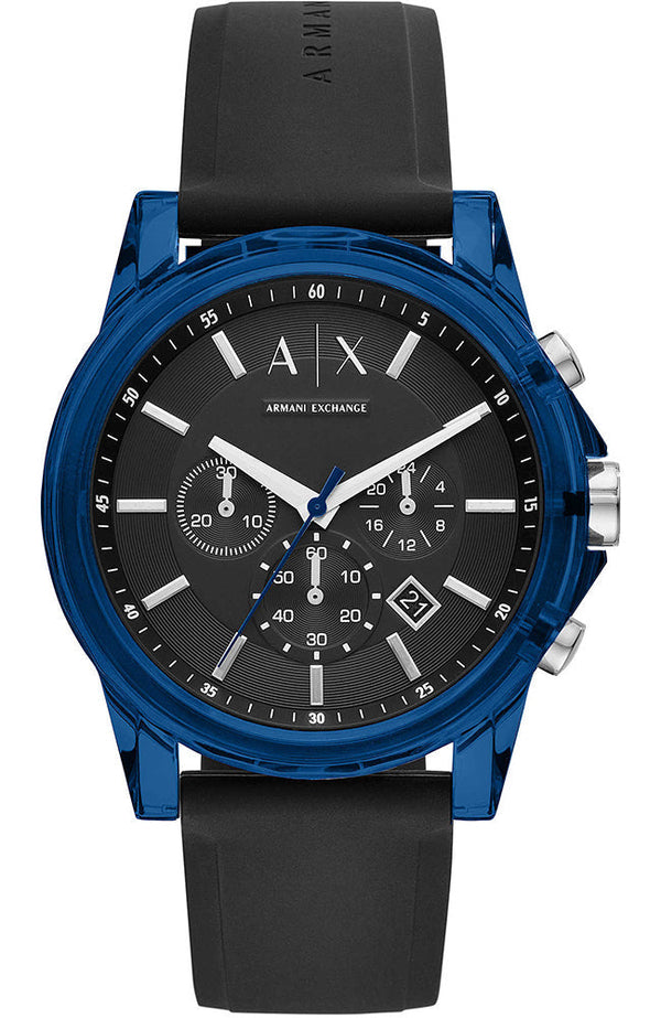 Armani Exchange Outerbanks Blue Silicon Strap Men's Watch  AX1339 - Watches of New Zealand