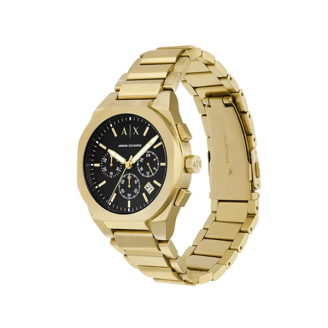 Armani Exchange Black Dial Gold Men's Watch AX4180