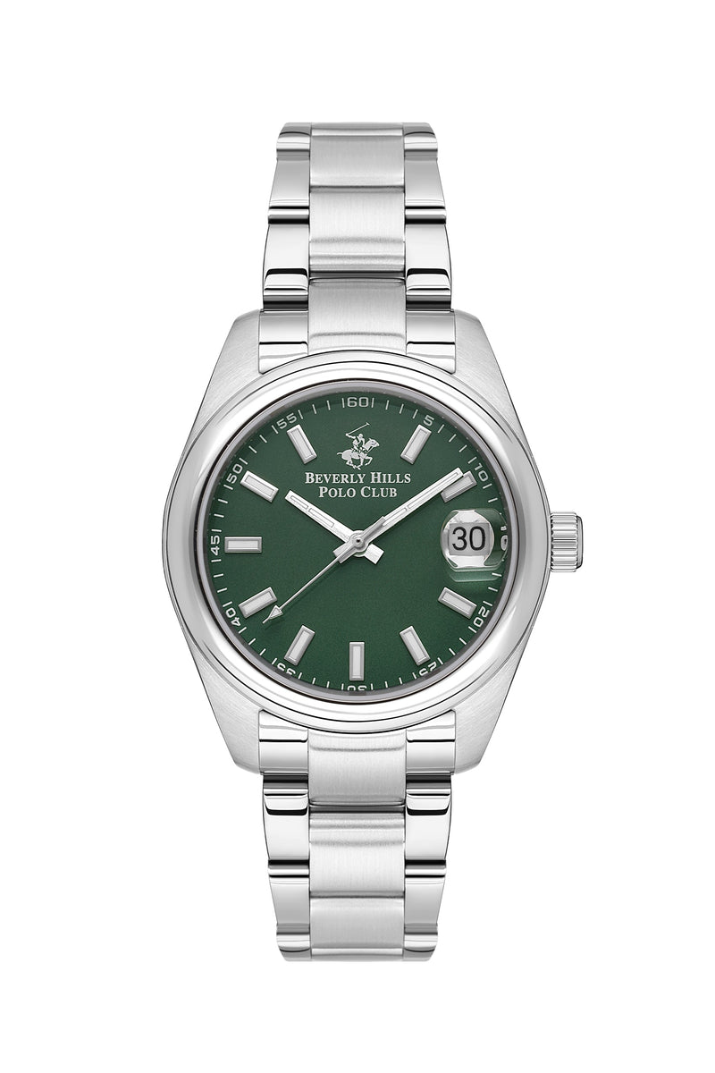 BEVERLY HILLS POLO CLUB Women's 32 MM Silver Stainless Date Watch – BP3597X.370