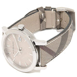 Burberry Brown Dial Brown Chequered Leather Strap Watch For Unisex Unisex Watch BU9029 - Watches of New Zealand #2