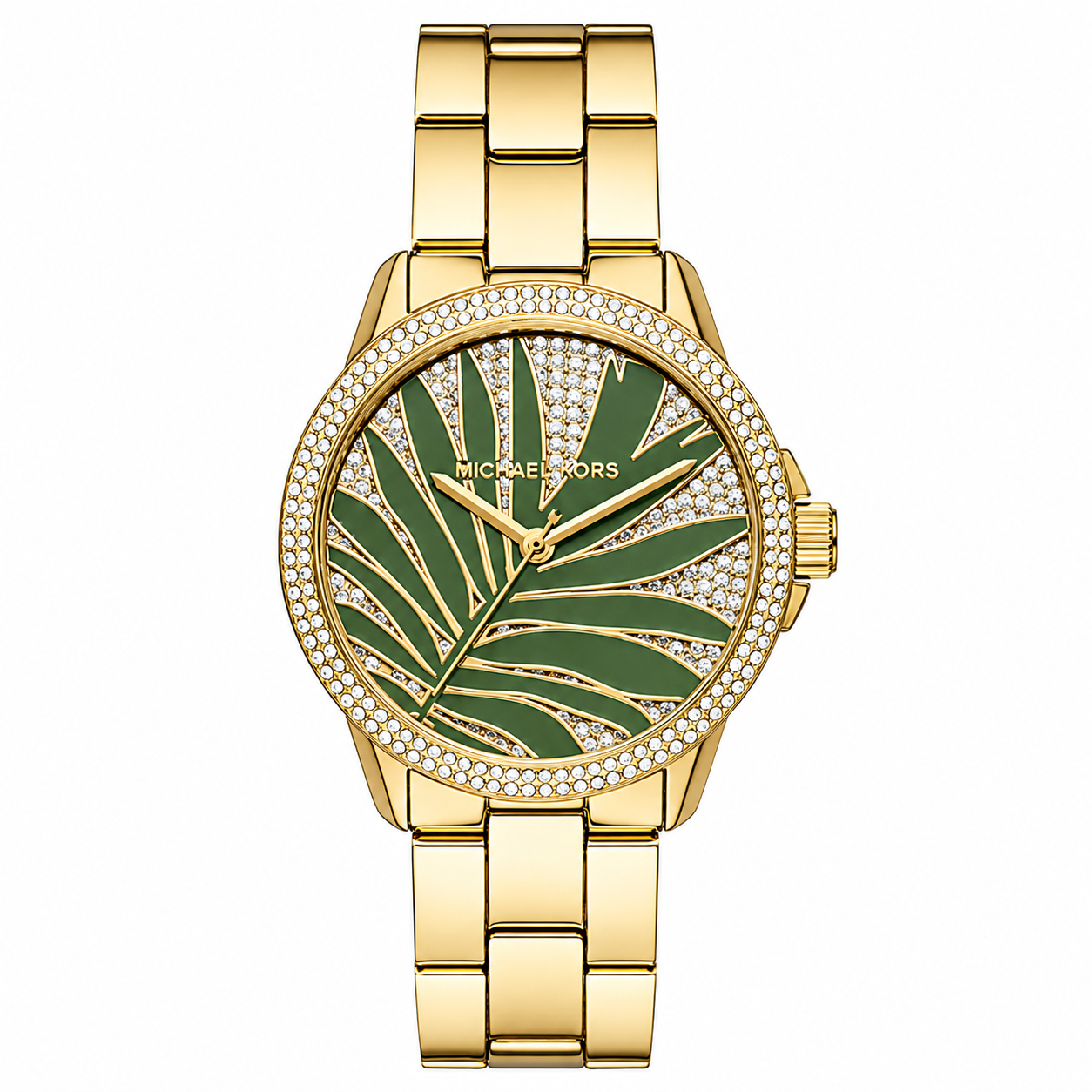 Michael Kors Palm Quartz Crystal White Dial Women's Watch - MKO1036
