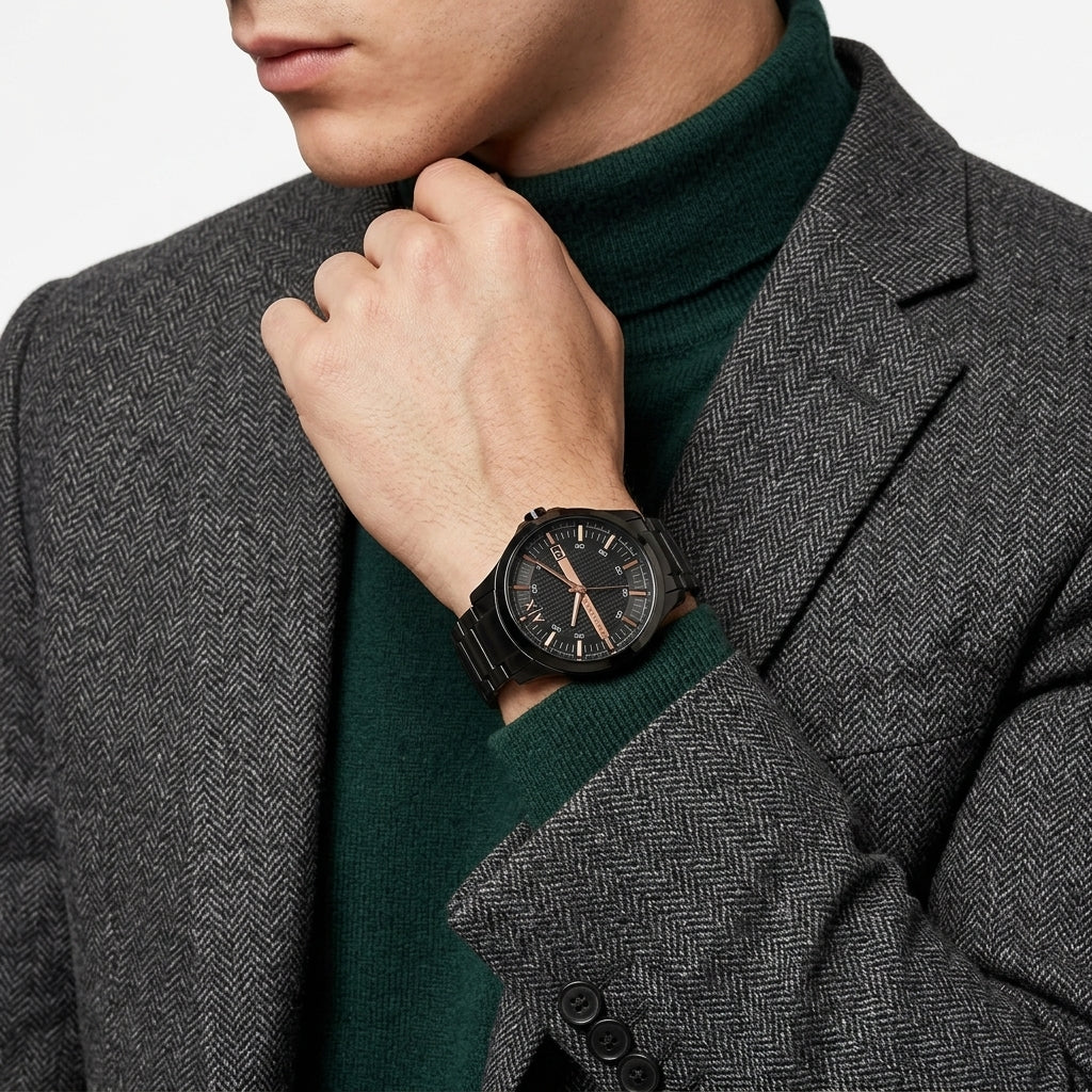 Armani Exchange Hampton Three-Hand Date Black Men's Watch - AX2150
