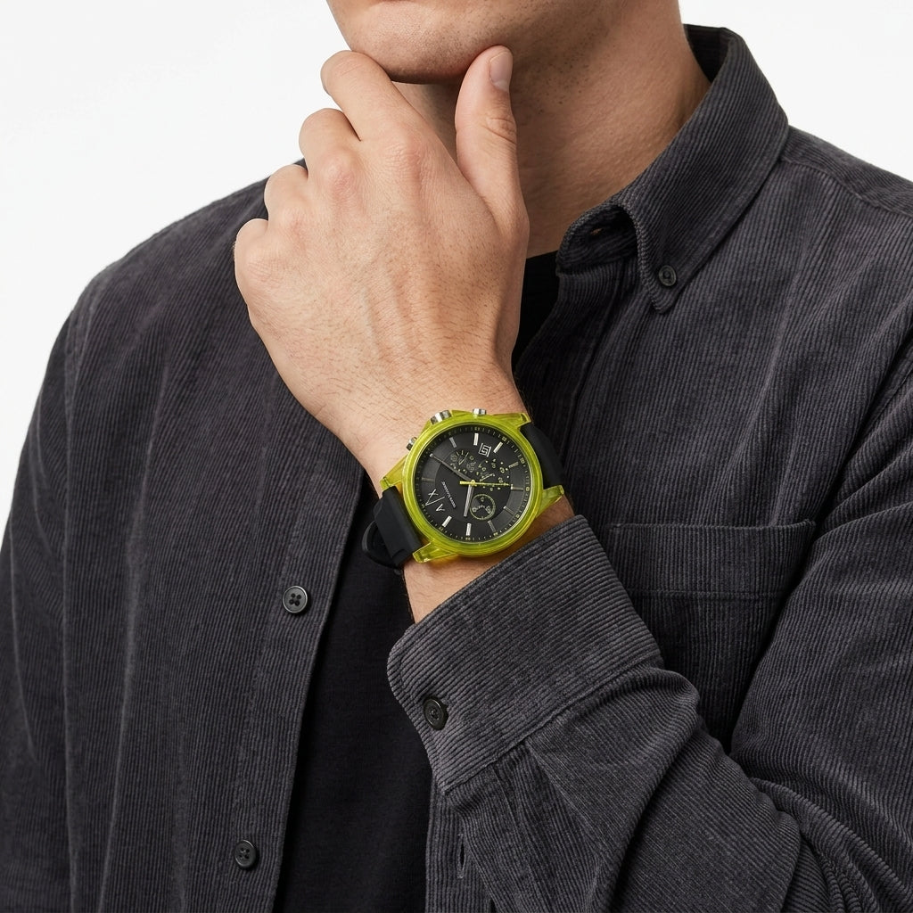 Armani Exchange Outer Banks Chronograph Black & Green Watch - AX1337