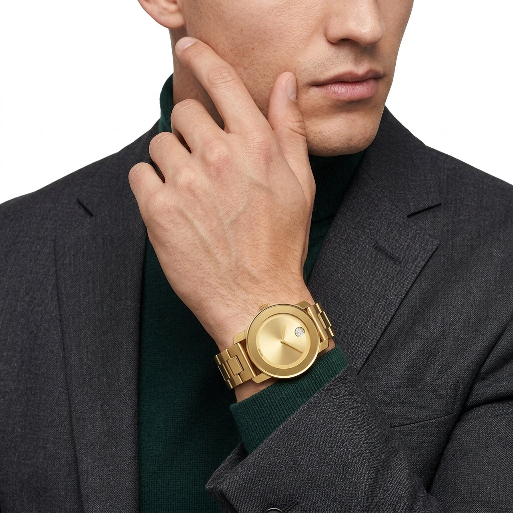Movado Bold Gold Yellow Gold Ion Plated Watch 3600104