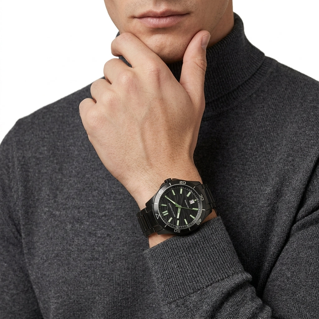 Armani Exchange Three-Hand Date Black Men's Watch - AX1952