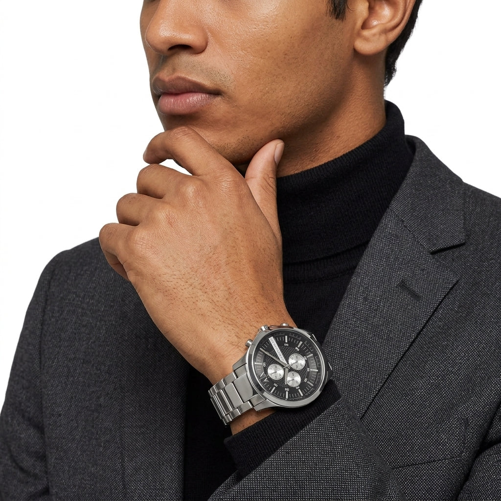 Armani Exchange Hampton Chronograph Black Dial Men's Watch - AX2152