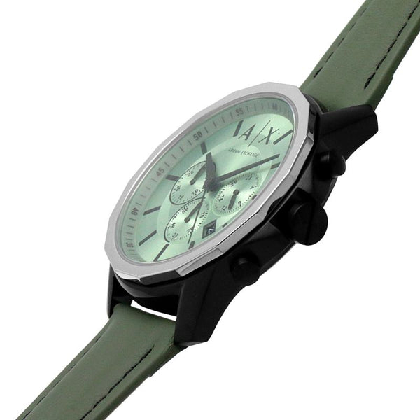 Armani Exchange Banks Chronograph Green Leather Strap Men's Watch AX1725 - Watches of New Zealand #2