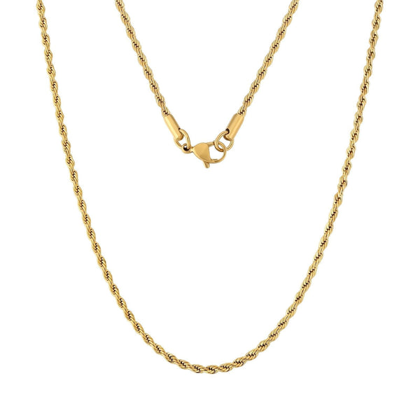 Big Daddy 2.5mm Stainless Steel Gold Rope Chain