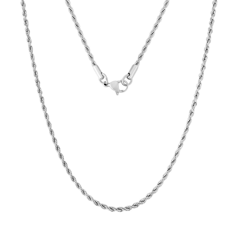 Big Daddy 2.5mm Stainless Steel Silver Rope Chain