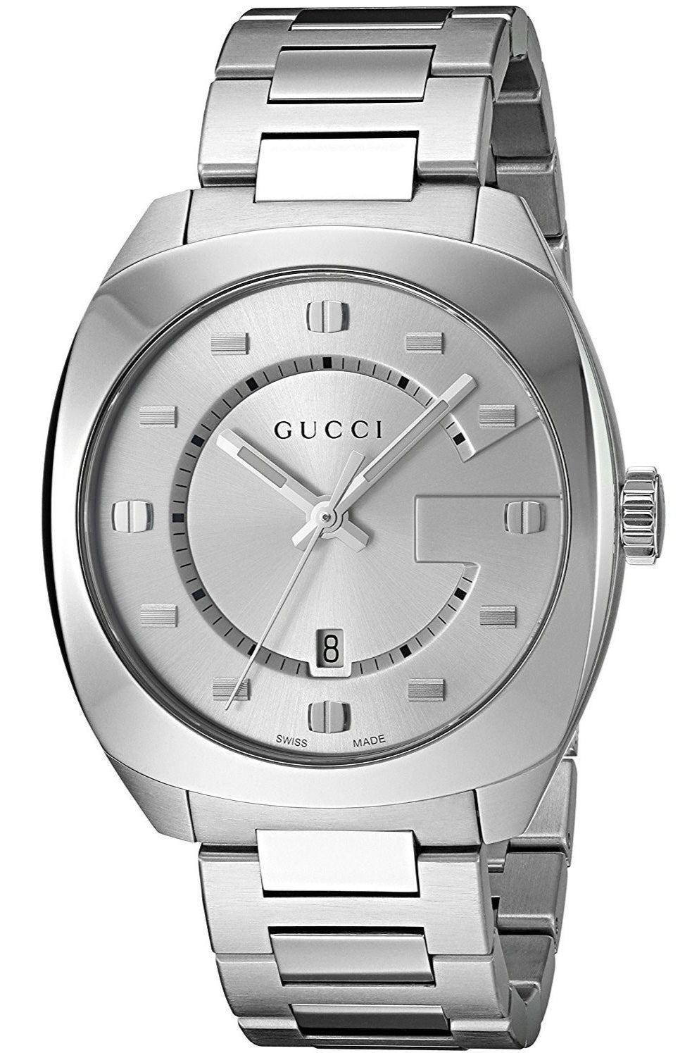 Gucci YA142308 Men's GG2570 Silver-Tone Quartz Watch YA142308 - Image 1
