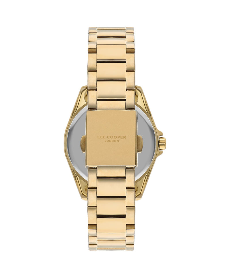 Lee Cooper Women's 34 MM Gold Analog Navy Blue Dial Watch – LC07873.270