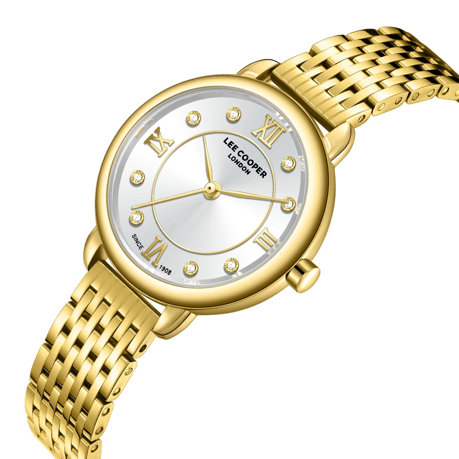 Lee Cooper Elegance Silver Dial Gold Watch - LC08287.130