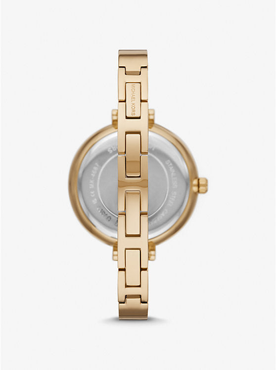 Michael Kors Naia Quartz Gold Dial Gold Steel Strap Watch for Women - MK4687