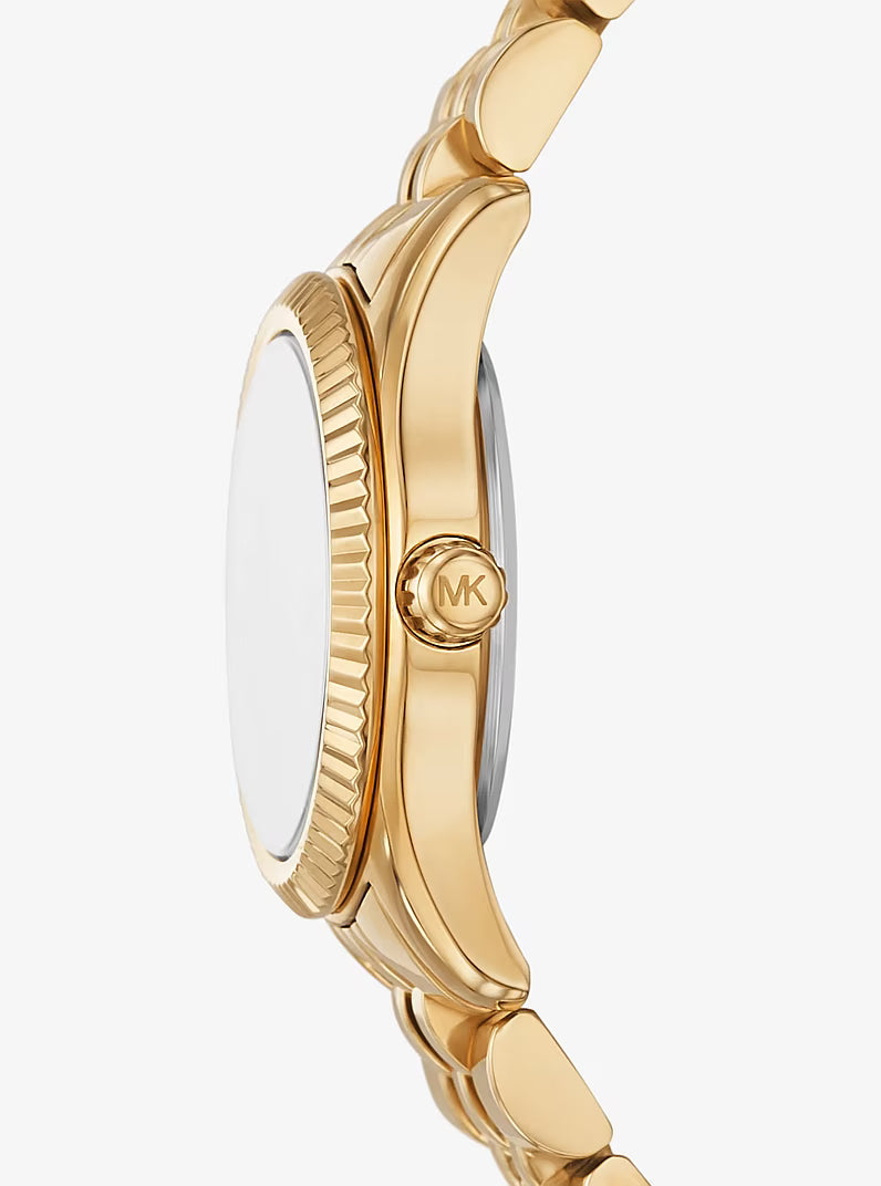 Michael Kors Petite Lexington Pavé Gold-Tone Watch MK4842