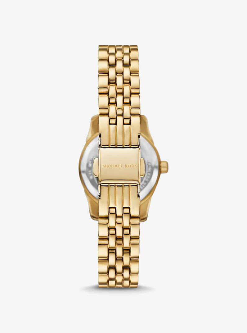 Michael Kors Petite Lexington Pavé Gold-Tone Watch MK4842