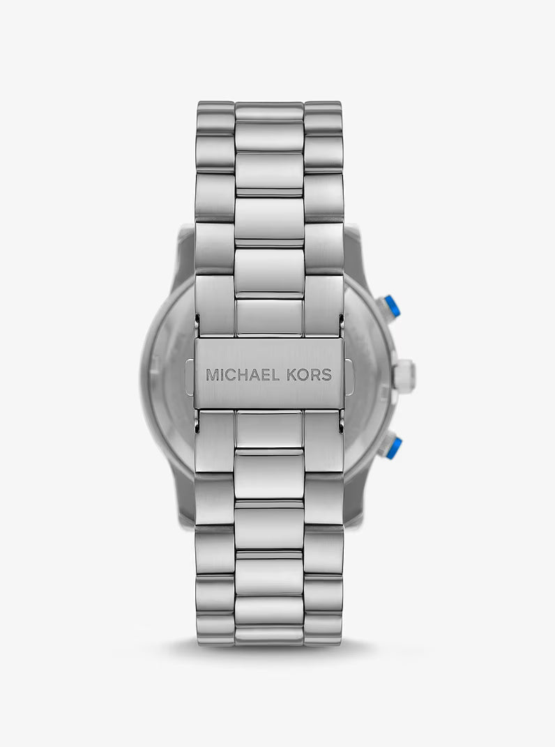 Michael Kors  Hunger Stop Oversized Runway Silver-Tone Watch - MK7427