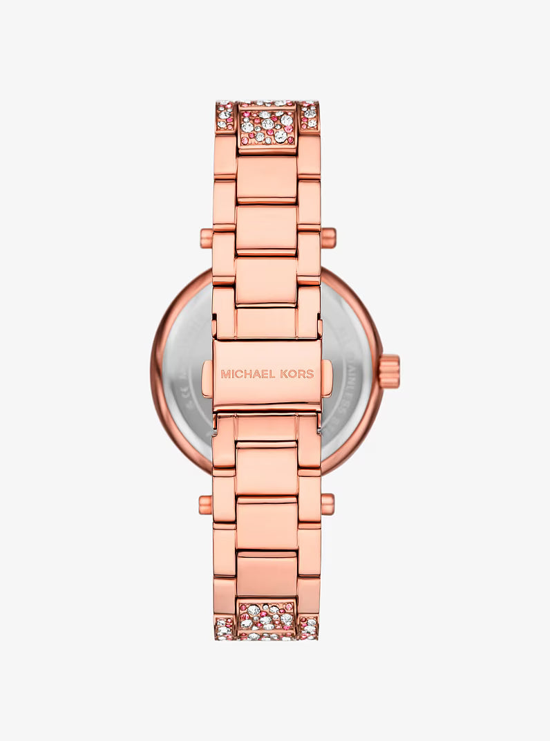 Michael Kors Limited-Edition Laney Pavé Rose Gold-Tone Watch - MKO1152LE