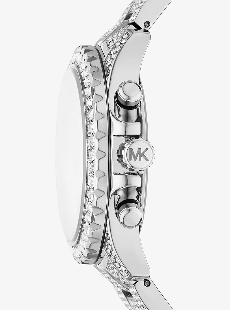 Michael Kors Oversized Everest Pavé Silver-Tone Watch - MKO1227