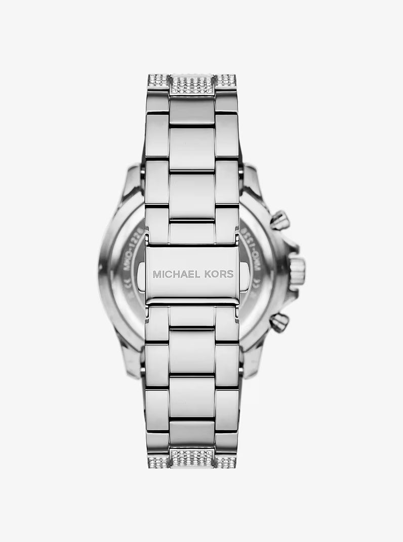 Michael Kors Oversized Everest Pavé Silver-Tone Watch - MKO1227
